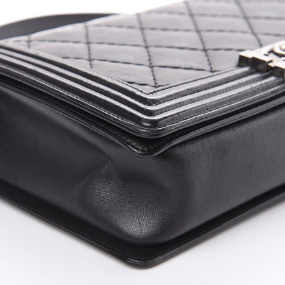 Chanel Calfskin Quilted Double Stitch New Medium Boy Flap Black 10 of 14