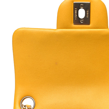 Chanel Lambskin Quilted Mini Square Flap Yellow 13 of 13