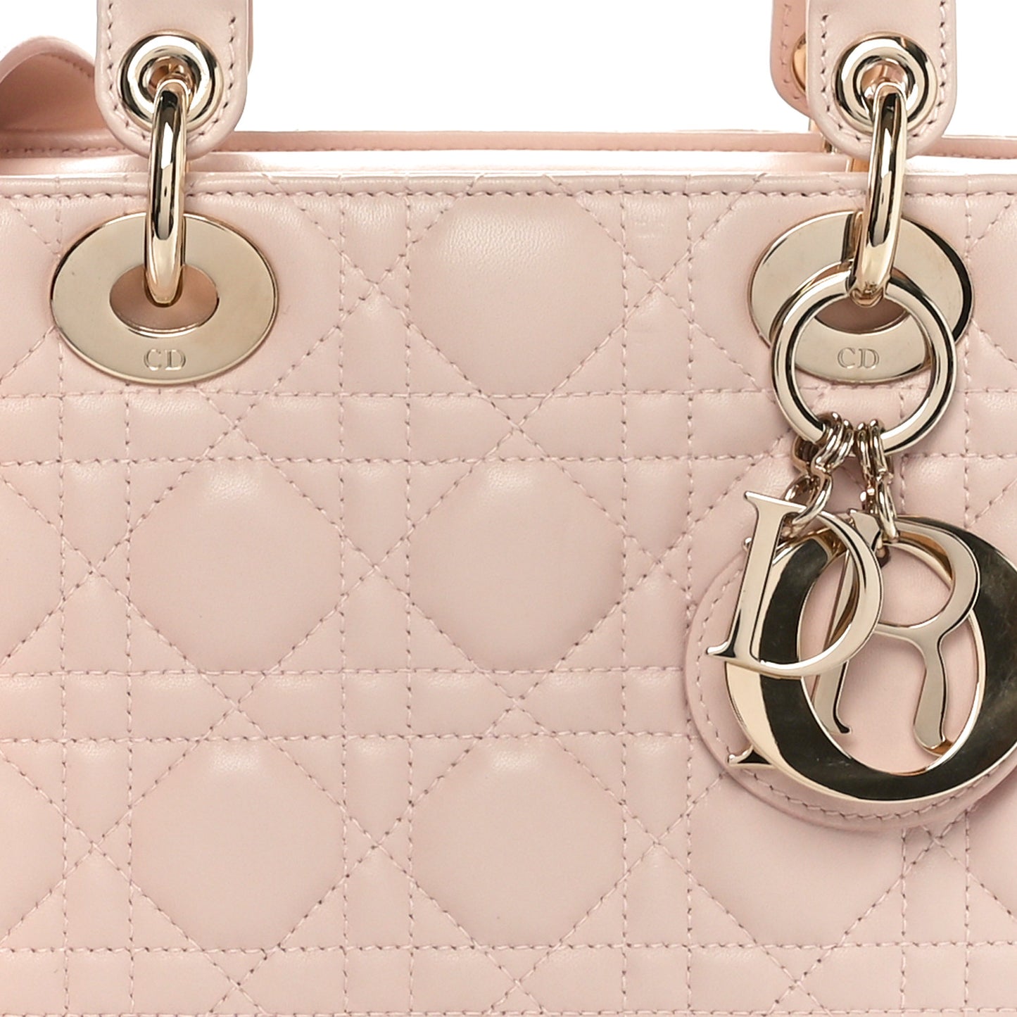 Lambskin Cannage Small Lucky Badges My Lady Dior Light Pink