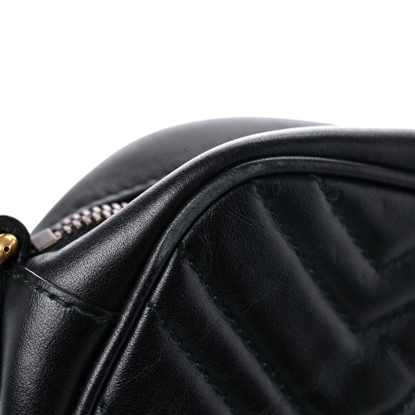 Calfskin Matelasse Small GG Marmont Chain Shoulder Bag Black