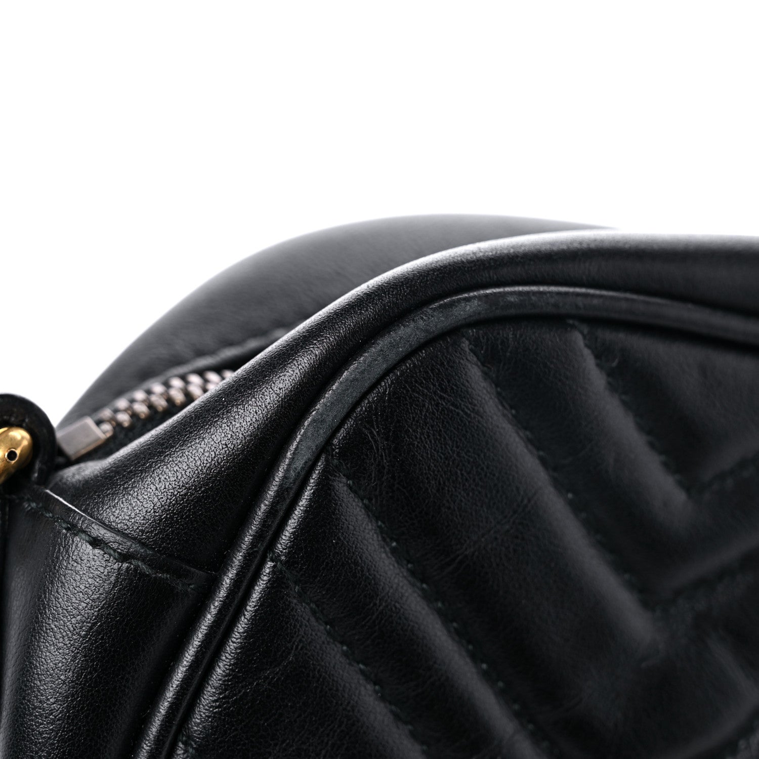 Gucci Calfskin Matelasse Small GG Marmont Chain Shoulder Bag Black 18 of 19