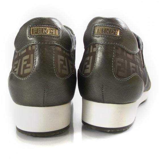 Metallic Canvas Vitello Zucchino Sneakers 40 Taupe