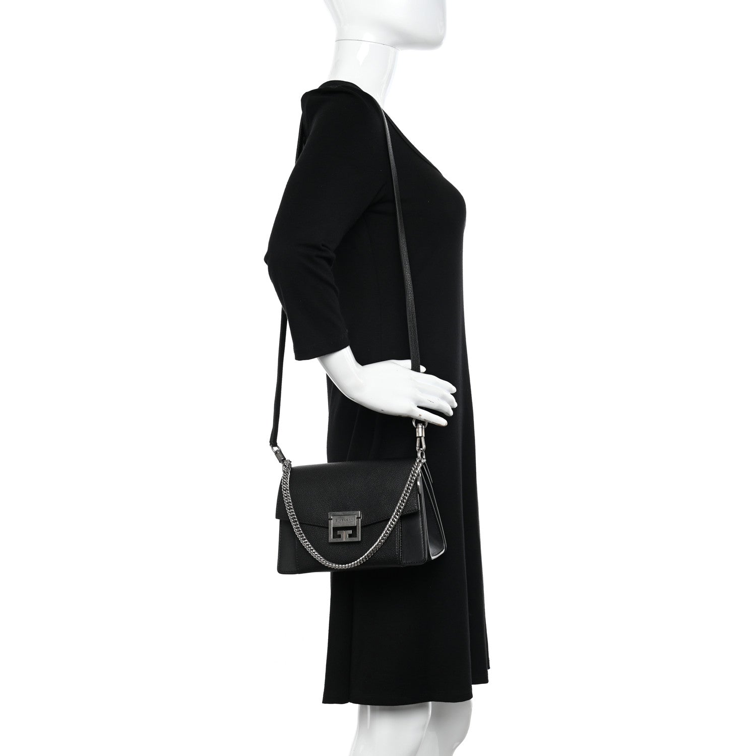 Givenchy Goatskin Small GV3 Shoulder Bag Black 2 of 10