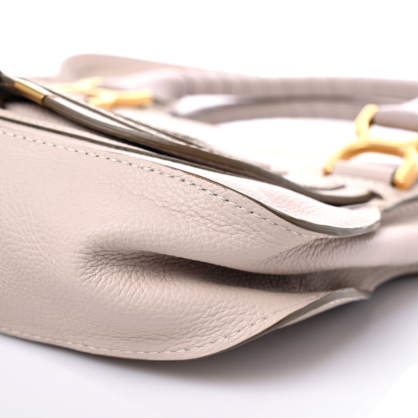 Calfskin Small Marcie Satchel Abstract White