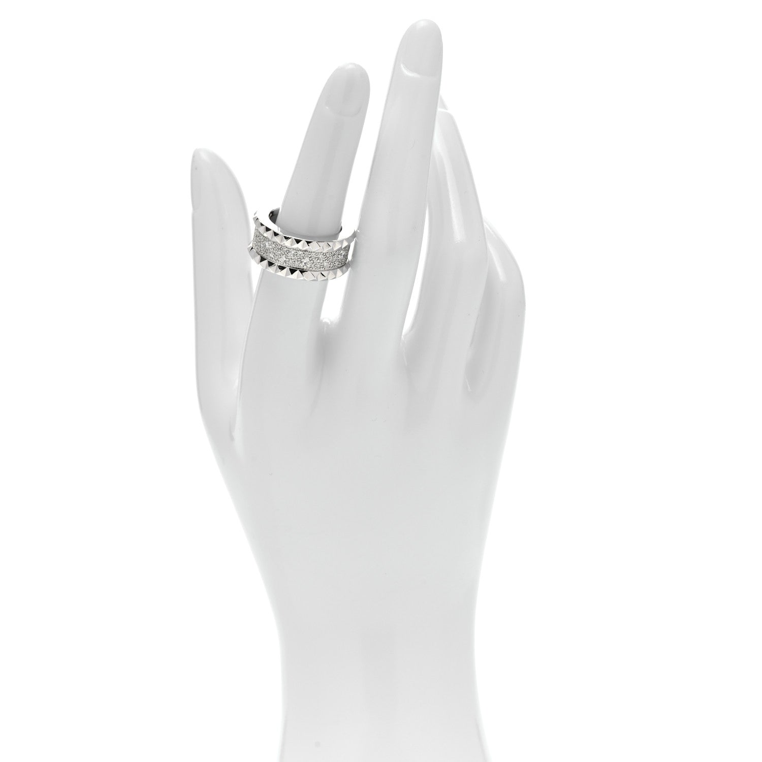 Roberto Coin 18K White Gold Diamond Rock & Diamonds Ring 53 6.5 2 of 4