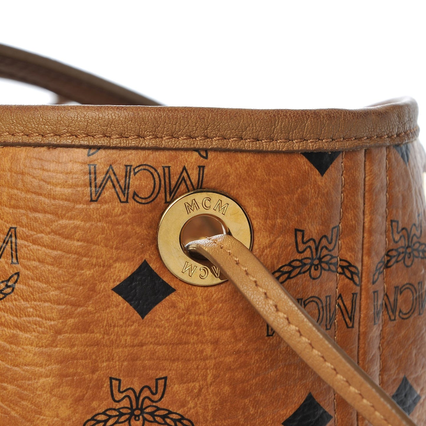 Visetos Medium Reversible Shopping Tote Cognac