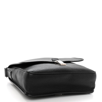 Prada Vitello Daino Flat Flap Messenger Bag Black 5 of 10