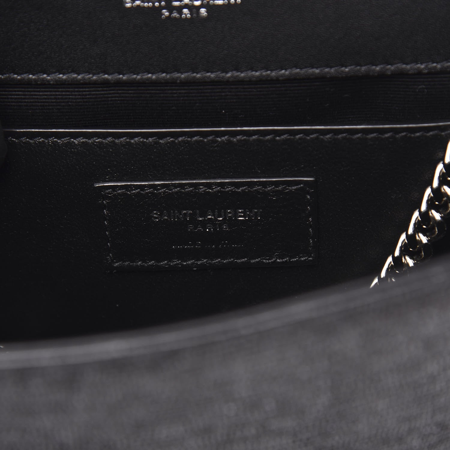 Saint Laurent Calfskin Lizard Embossed Small Classic Monogram Kate Tassel Satchel Black 7 of 9