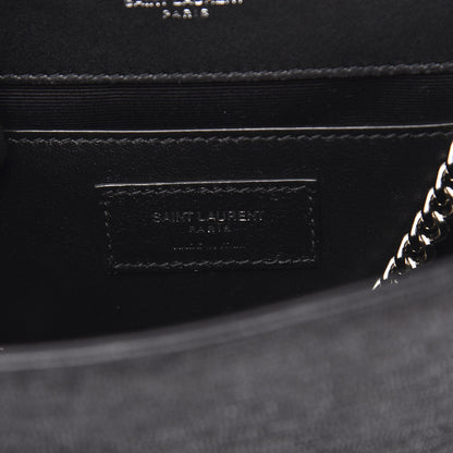 Saint Laurent Calfskin Lizard Embossed Small Classic Monogram Kate Tassel Satchel Black 7 of 9