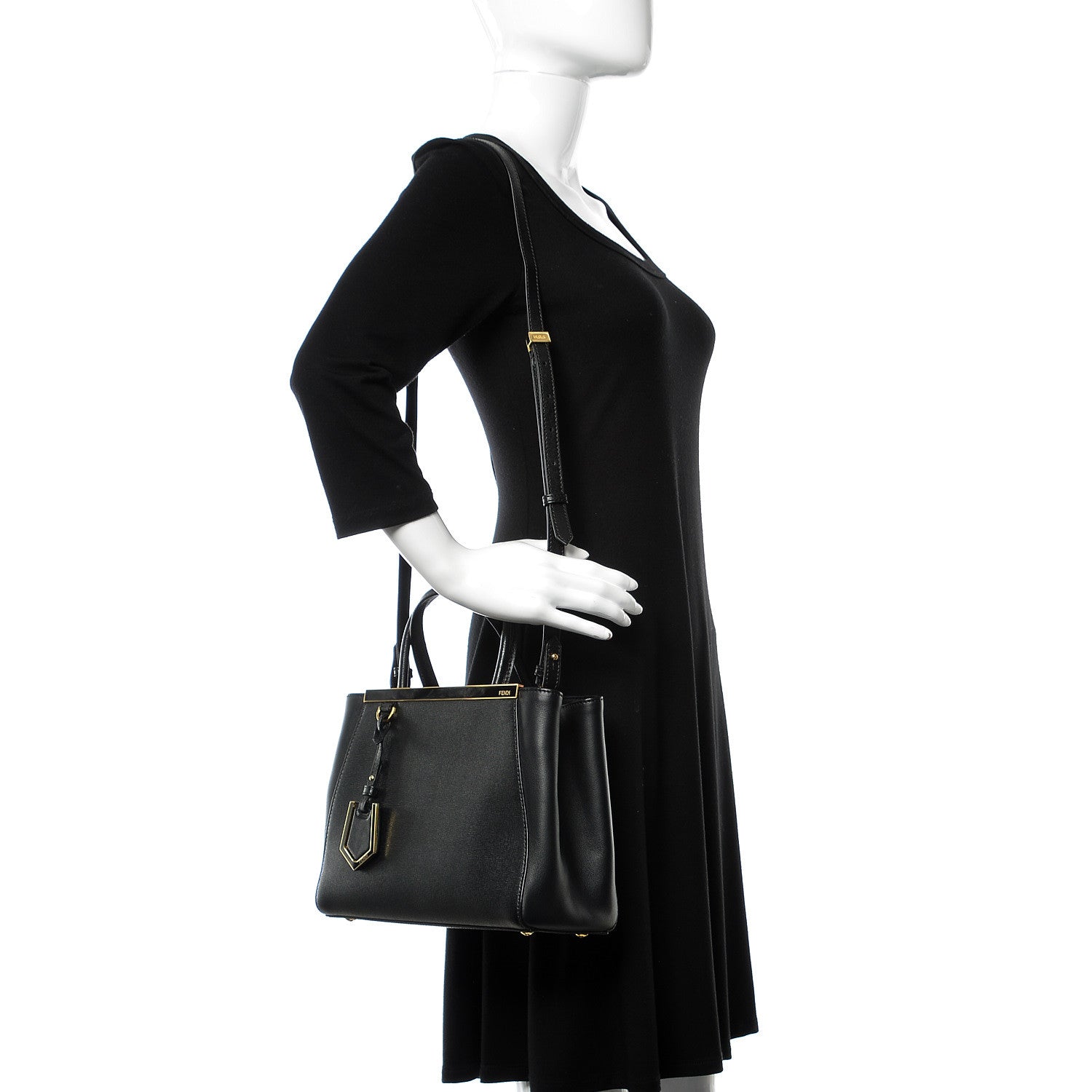 Fendi Vitello Elite Petite 2Jours Tote Black 2 of 9