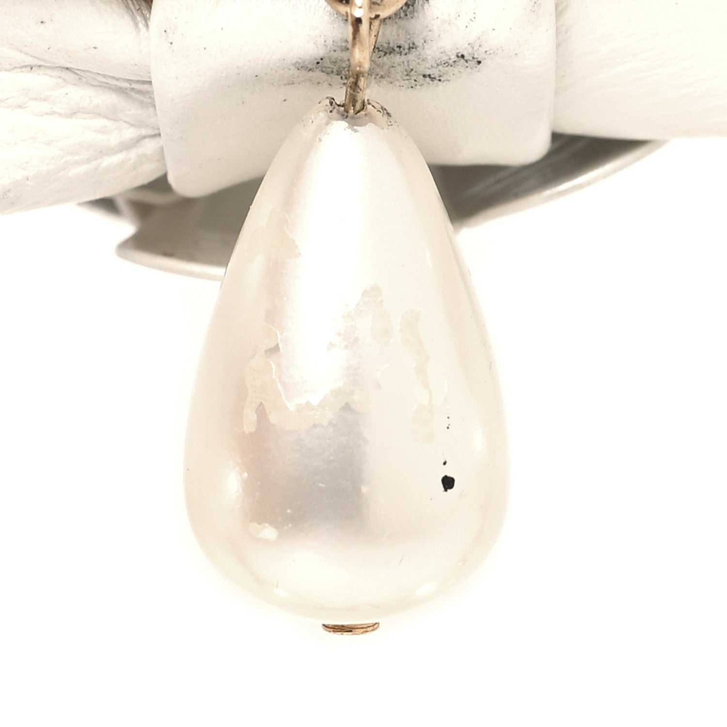 Chanel Metal Pearl Camelia CC Bow Brooch White Gold 4 of 5