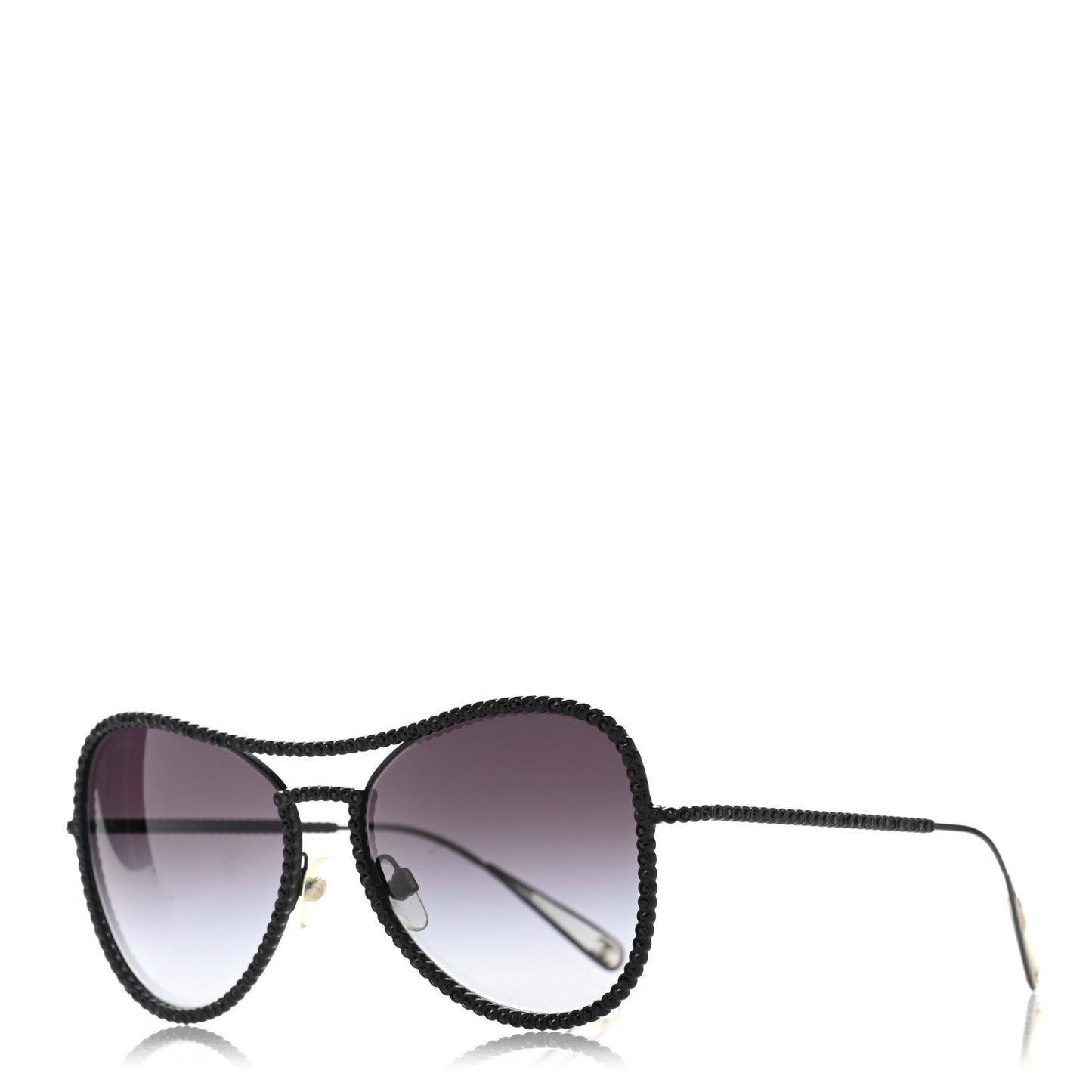 Crystal Aviator Sunglasses 71108 Black