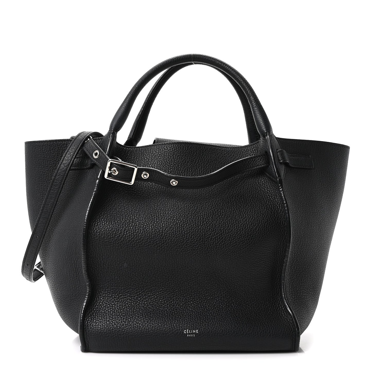 Supple Grained Calfskin Small Big Bag Black