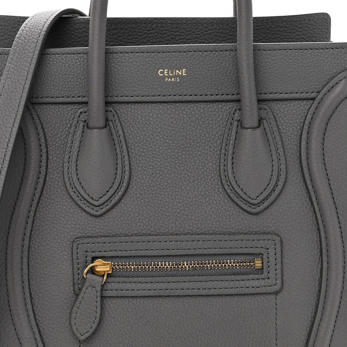 Drummed Calfskin Nano Luggage Kohl