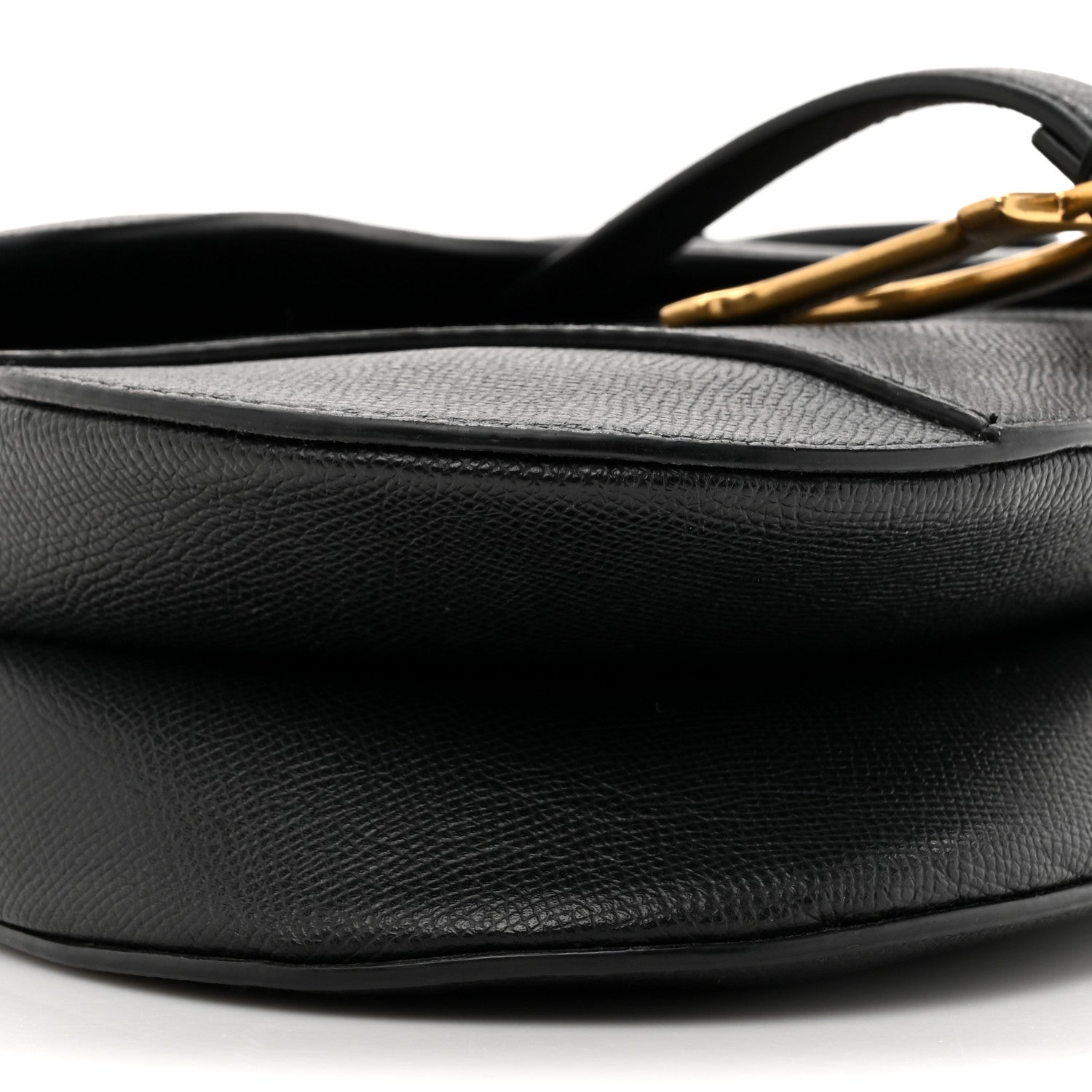 Christian Dior Grained Calfskin Saddle Bag With Strap Black 10 of 10