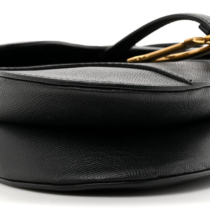 Christian Dior Grained Calfskin Saddle Bag With Strap Black 10 of 10