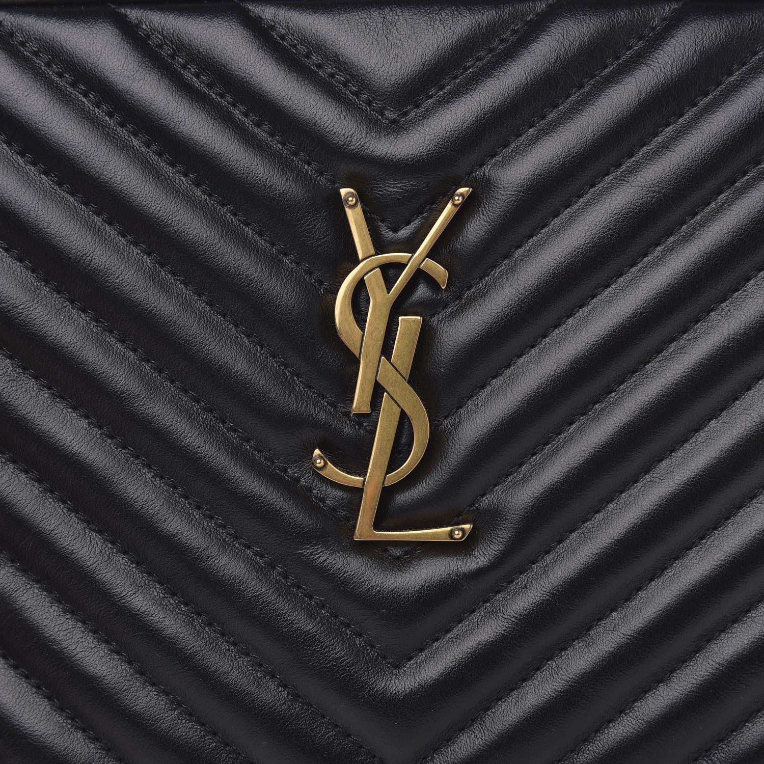 Saint Laurent Calfskin Matelasse Monogram Lou Camera Bag Black 8 of 10