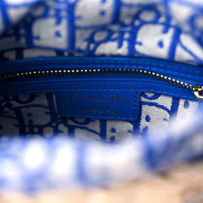 Christian Dior Wicker Oblique Mini Lady Dior Bag Florescent Blue 6 of 9