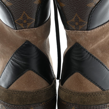 Louis Vuitton Suede Calfskin Monogram Laureate Platform Desert Boots 40 Taupe 10 of 13