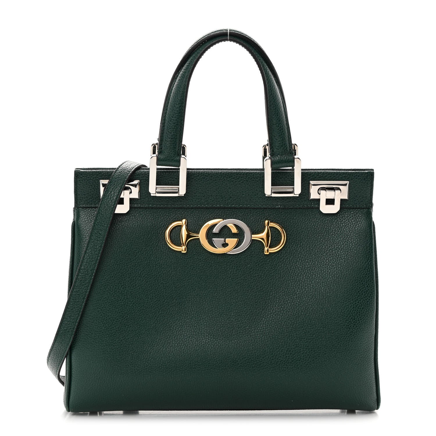Gucci Grainy Calfskin Small Zumi Top Handle Bag Vintage Green 1 of 22