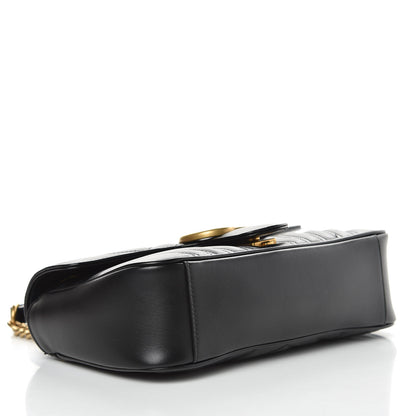 Gucci Calfskin Matelasse Small GG Marmont Shoulder Bag Black 4 of 9