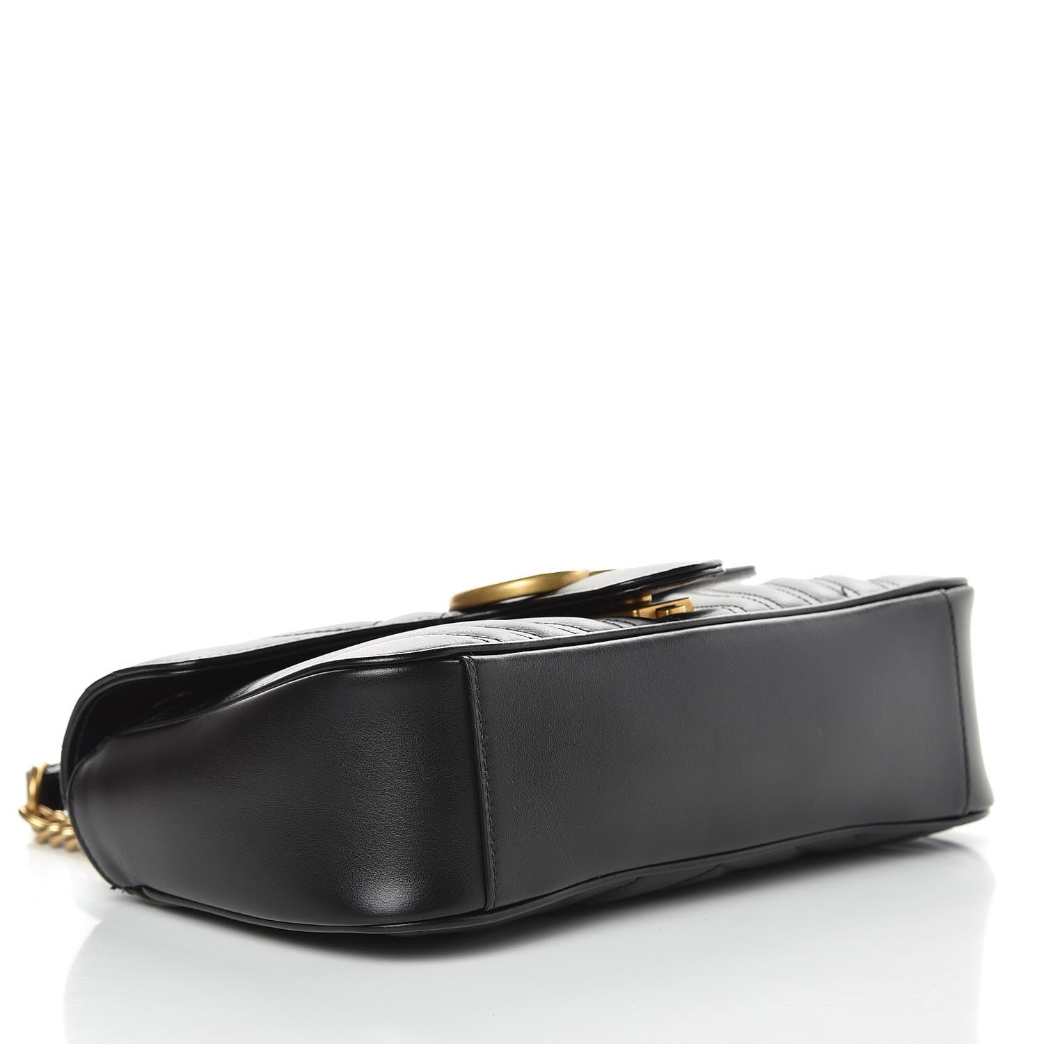 Gucci Calfskin Matelasse Small GG Marmont Shoulder Bag Black 4 of 9