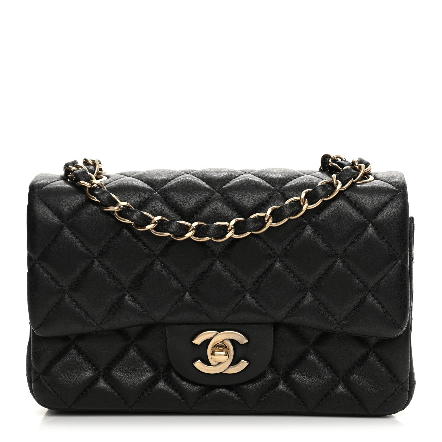 Chanel Lambskin Quilted Mini Rectangular Flap Black 1 of 10