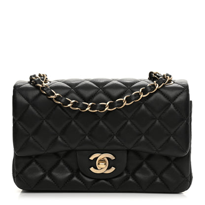 Chanel Lambskin Quilted Mini Rectangular Flap Black 1 of 10