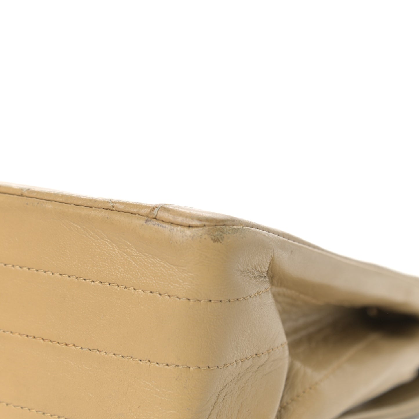 Lambskin Quilted Medium Single Flap Beige