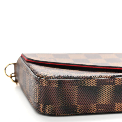 Louis Vuitton Damier Ebene Pochette Felicie Chain Wallet 9 of 10