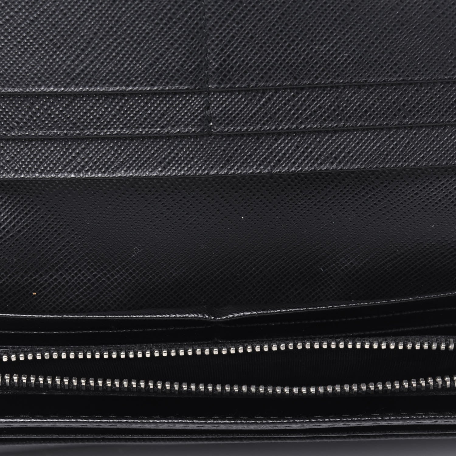 Prada Saffiano Metal Continental Flap Wallet Black 5 of 22