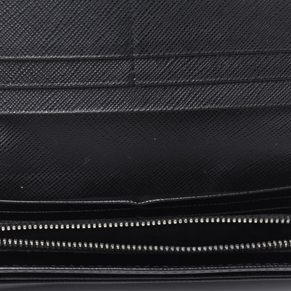 Prada Saffiano Metal Continental Flap Wallet Black 5 of 22