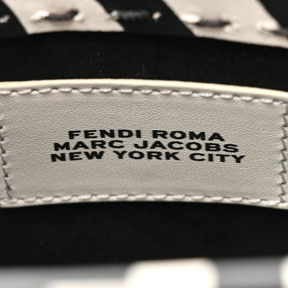 Fendi X MARC JACOBS Vitello King Plexiglass Logo Print Mini Fendi Sunshine Shopper Tote Black White 6 of 9