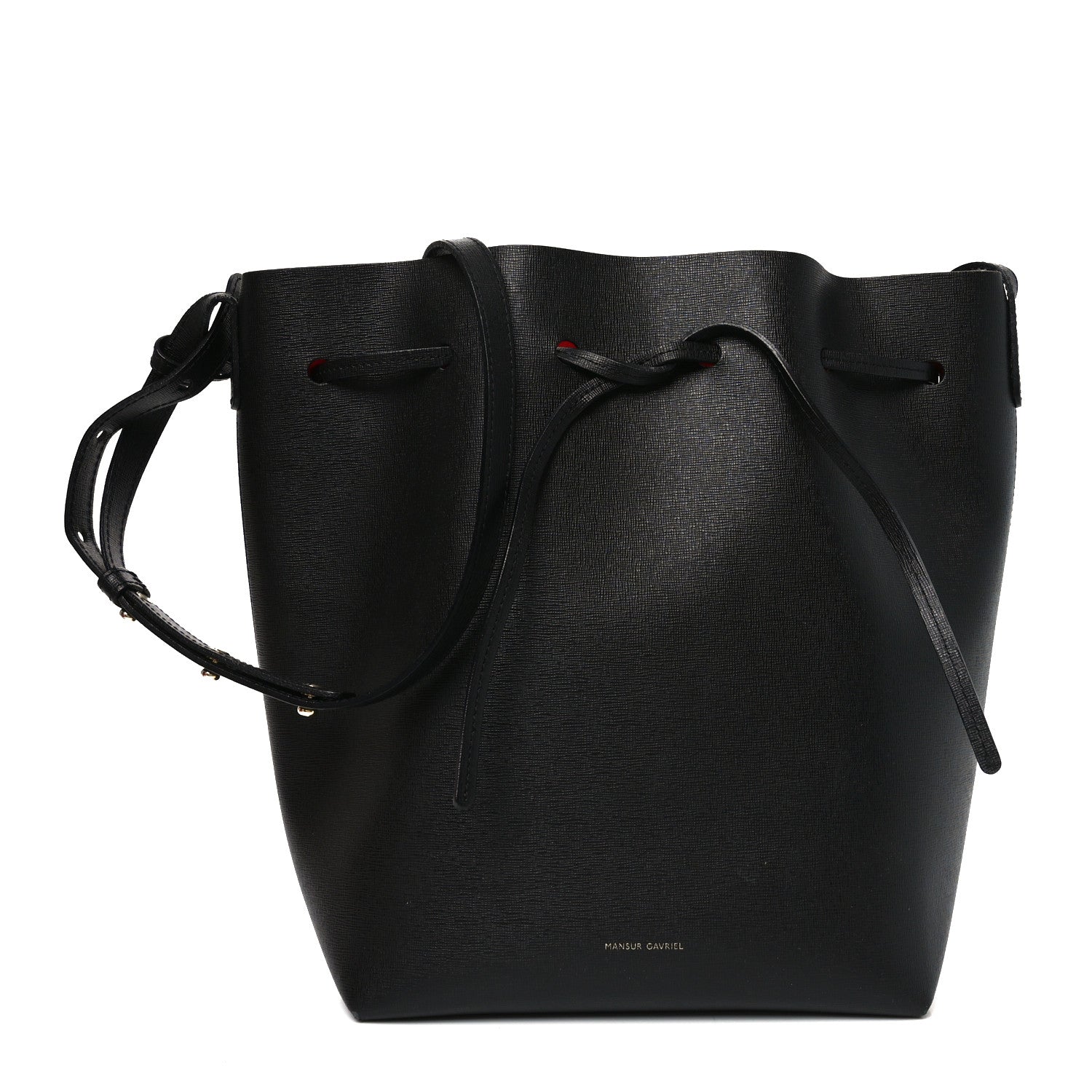 Mansur Gavriel Saffiano Bucket Bag Black Flamma 1 of 11