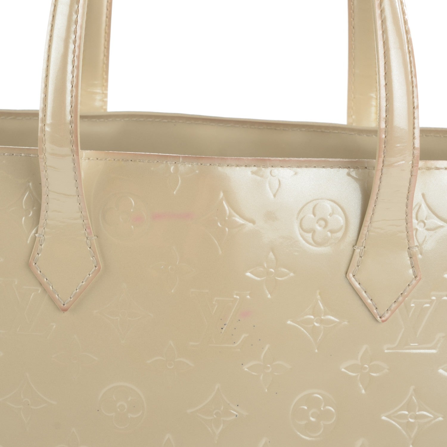 Louis Vuitton Vernis Wilshire MM Blanc Corail 9 of 10