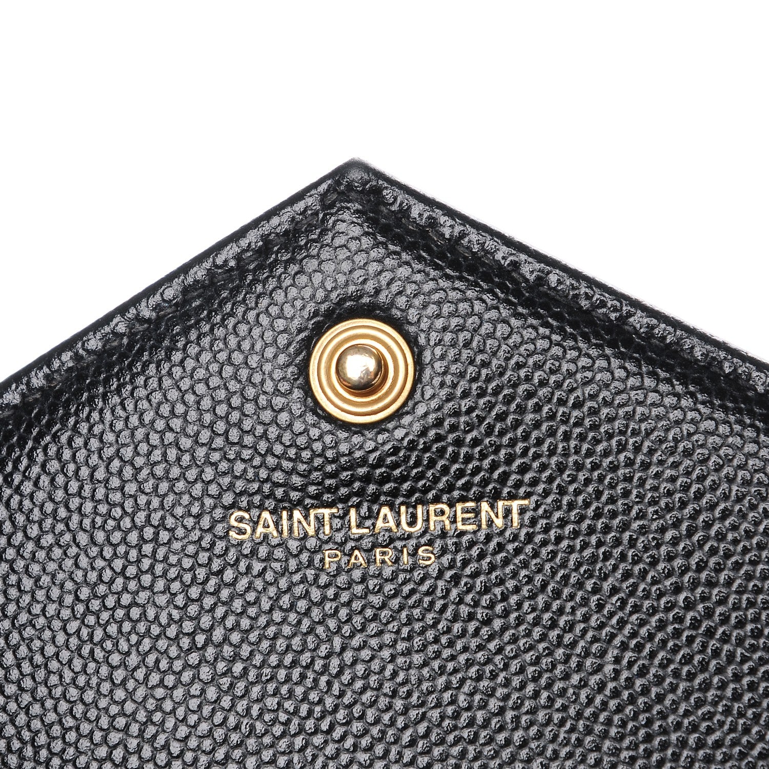 Saint Laurent Grain De Poudre Matelasse Chevron Medium Monogram Chain Wallet Black 8 of 9