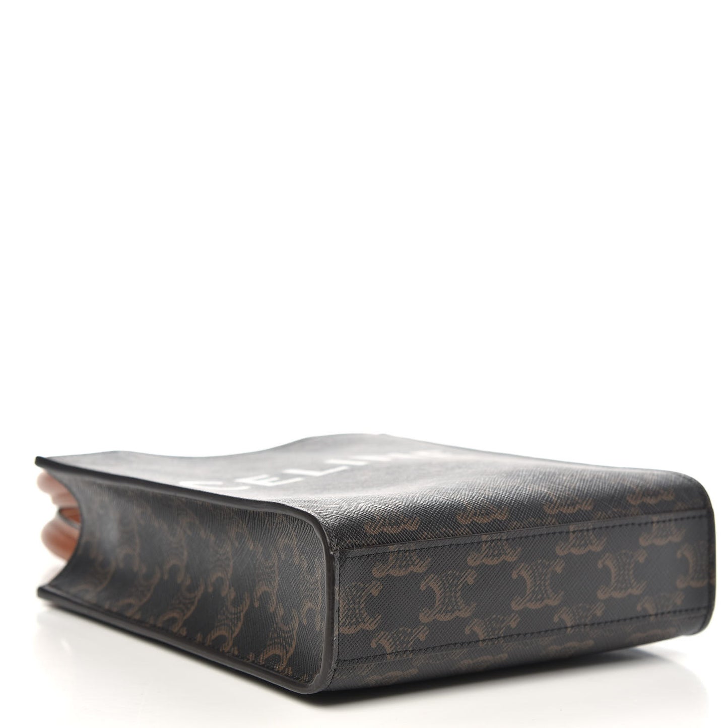 Triomphe Canvas Calfskin Mini Vertical Cabas Tan
