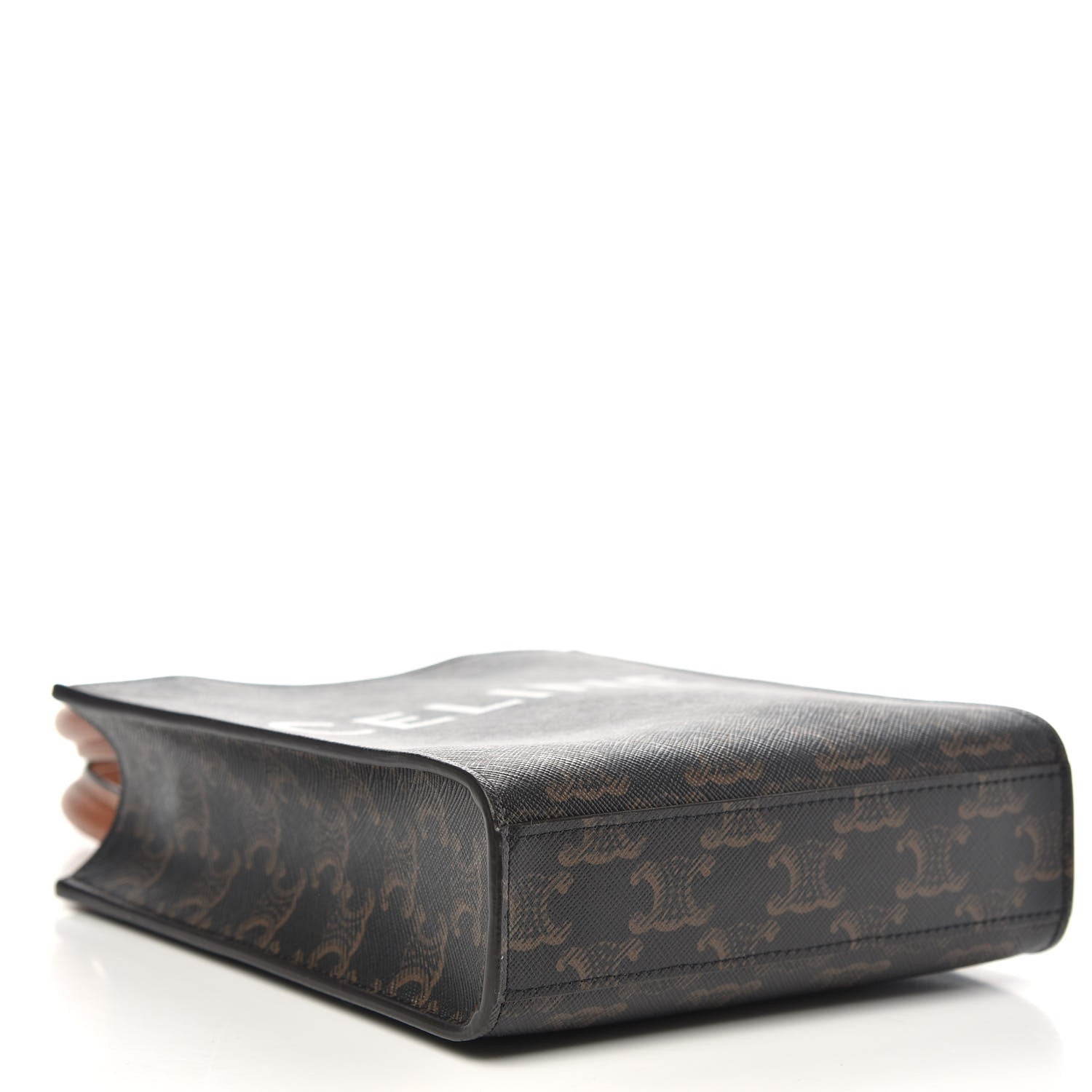 Celine Triomphe Canvas Calfskin Mini Vertical Cabas Tan 4 of 9