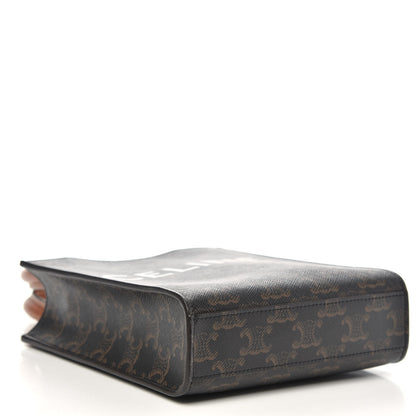 Celine Triomphe Canvas Calfskin Mini Vertical Cabas Tan 4 of 9