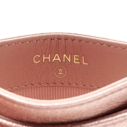 Chanel Metallic Caviar Quilted Reissue Card Holder Rose Gold 6 of 10