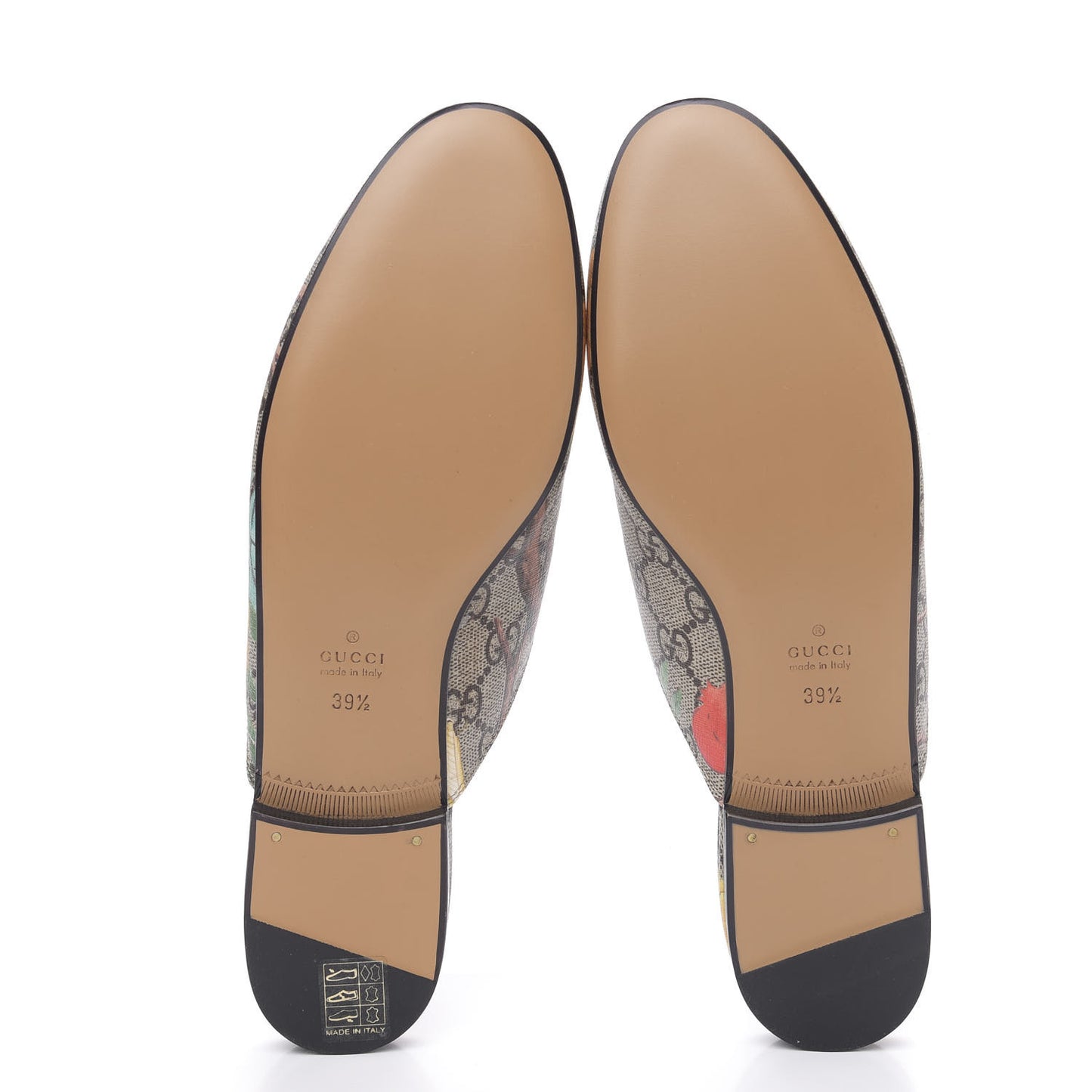 GG Supreme Monogram Tian Womens Princetown Slippers 39.5 Beige Ebony Multicolor