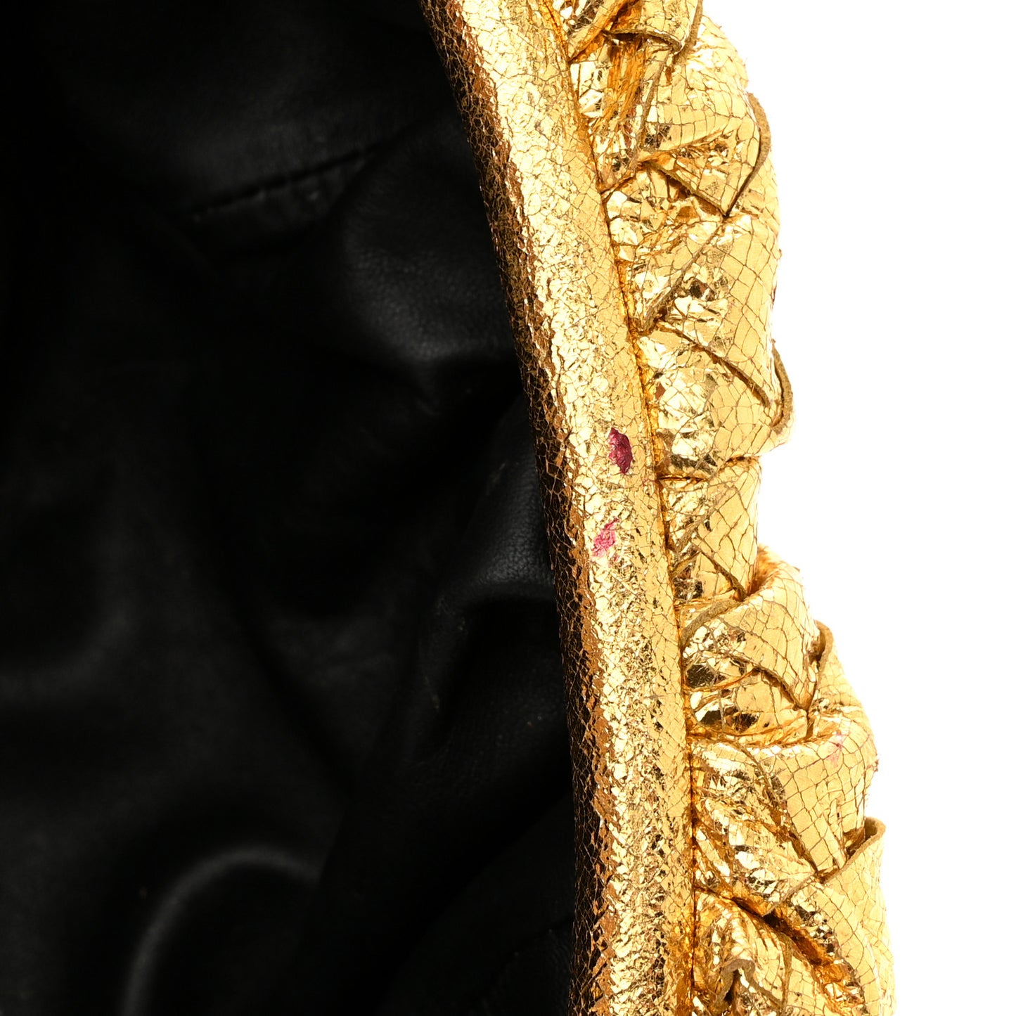 Metallic Nappa Intrecciato The Mini Pouch Gold