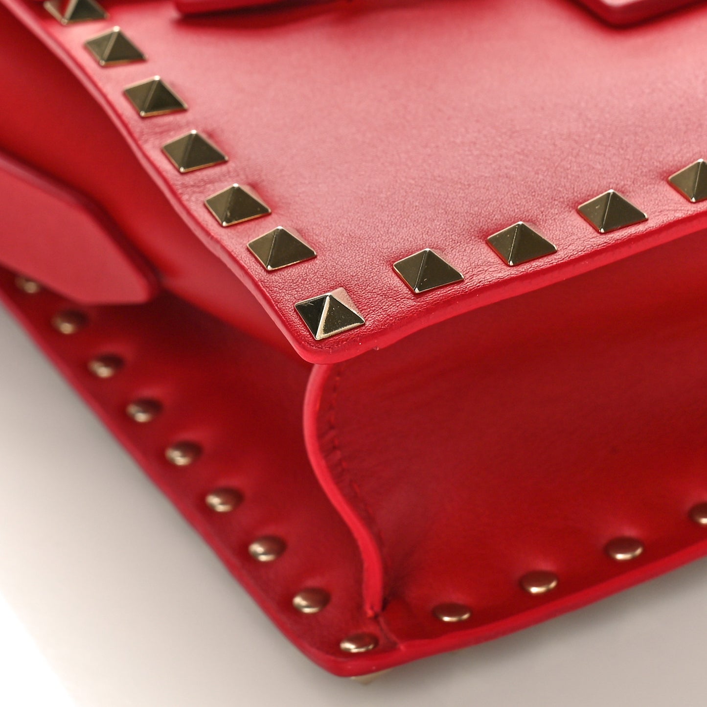 Calfskin Rockstud Flap Shoulder Bag Rosso Valentino