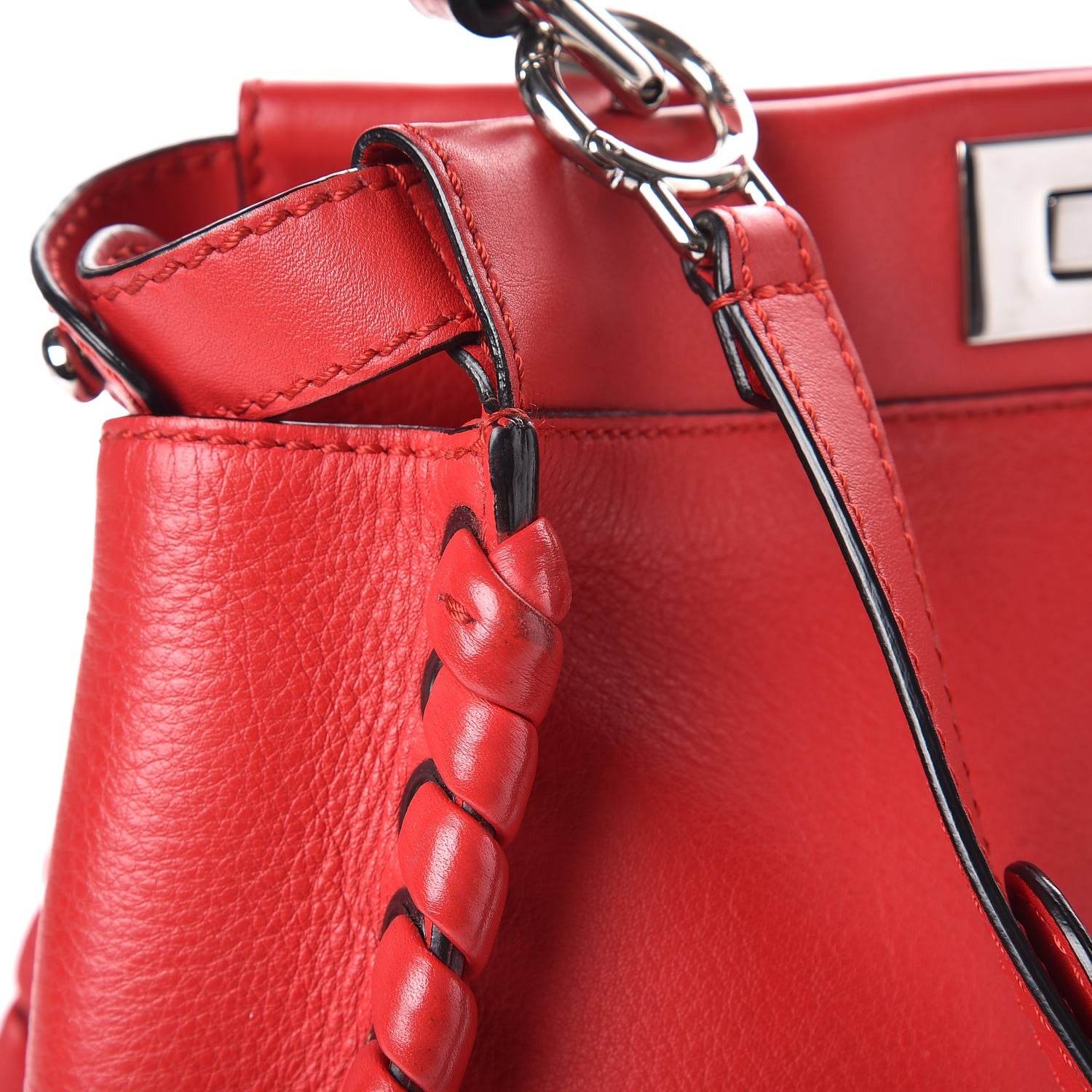 Fendi Calfskin Lace Up Medium Peekaboo Iconic Satchel Caipiroska 7 of 12