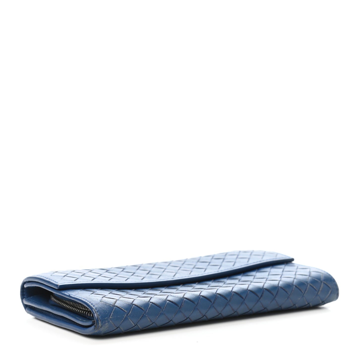 Nappa Intrecciato Continental Wallet Blue