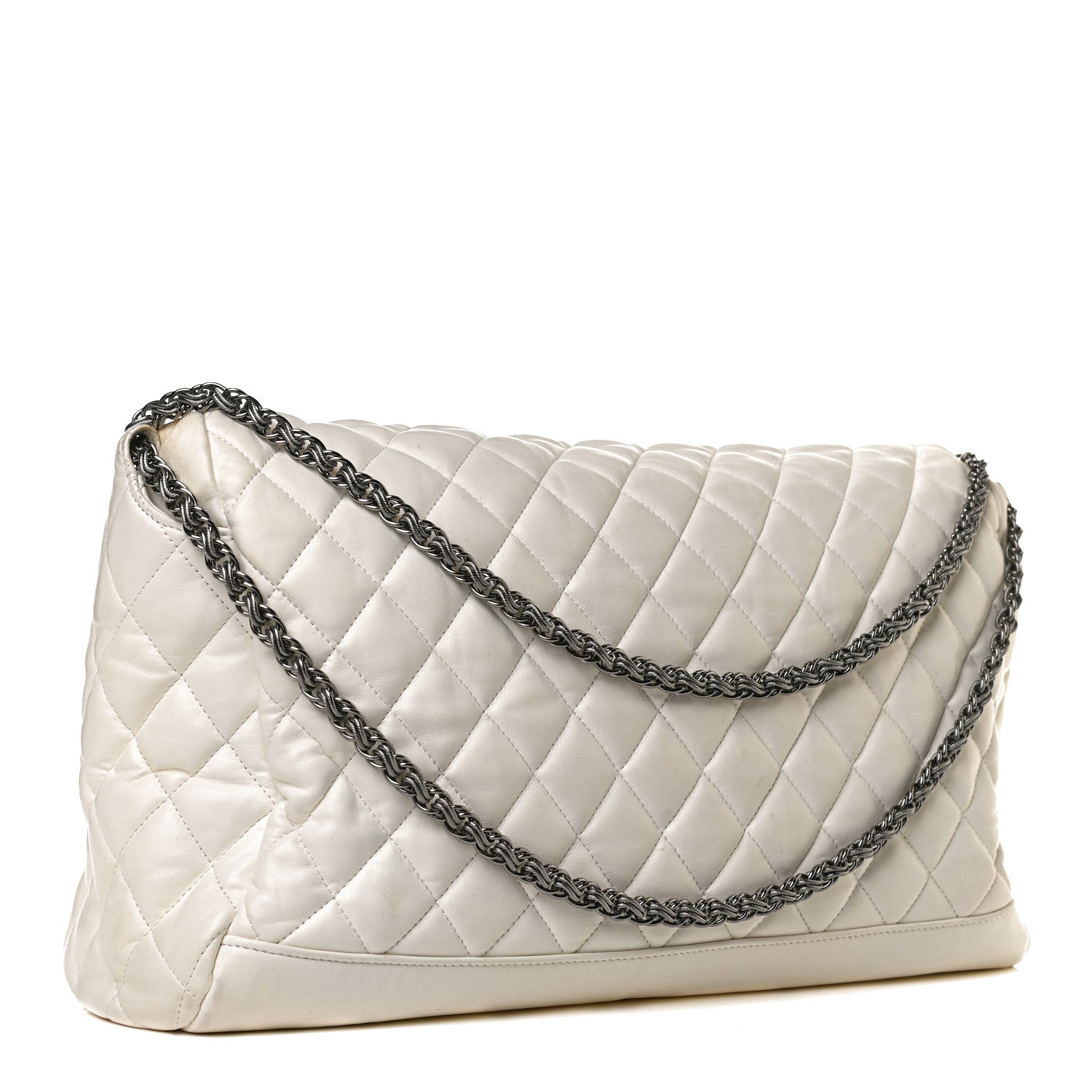 Chanel Lambskin Quilted Large Paris Moscou Red Square Bag Ivory 2 of 12