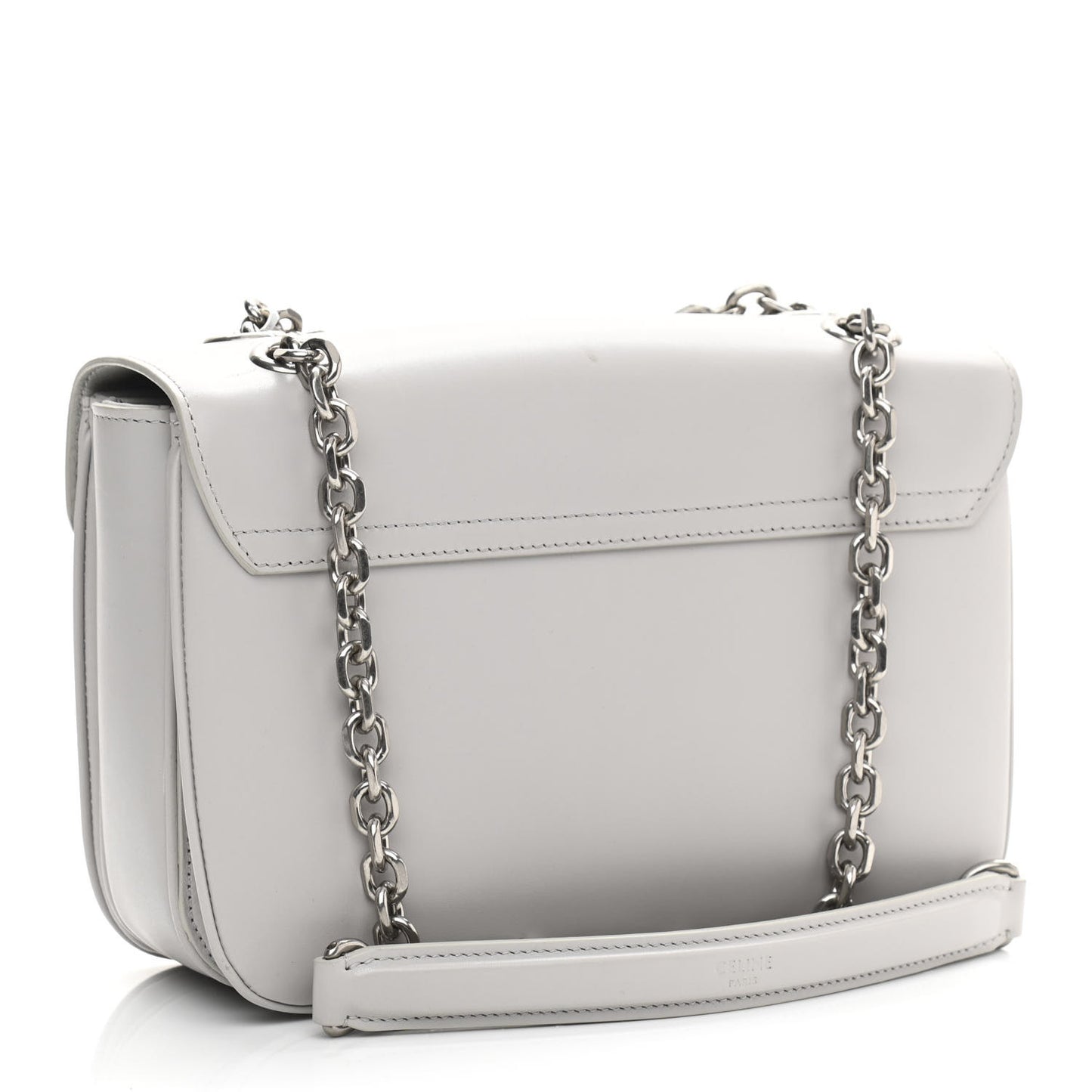 Shiny Calfskin Medium C Bag Pale Grey