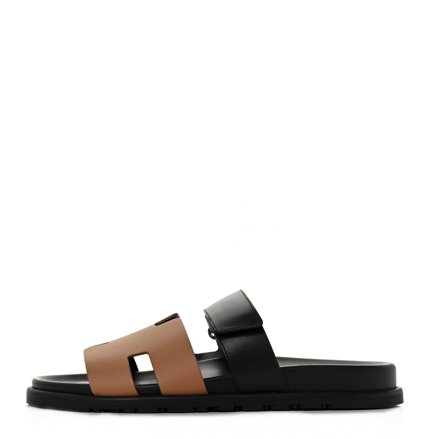 Calfskin Mens Chypre Sandals 42 Naturel Safari Black