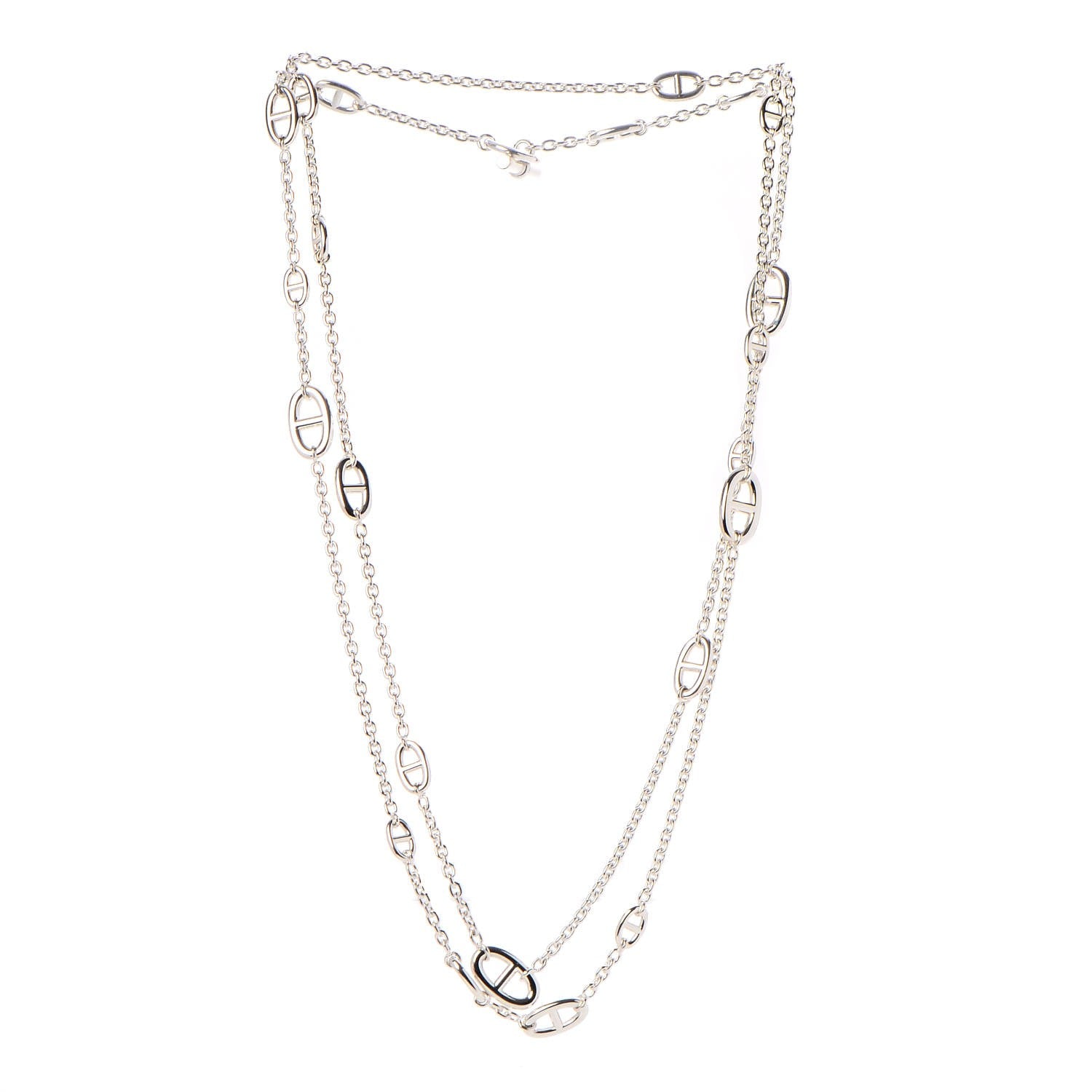 Hermes Sterling Silver Farandole Necklace 160 4 of 7