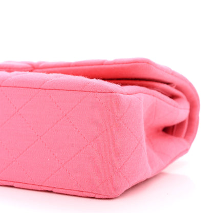 Chanel Jersey Quilted Medium Double Flap Dark Pink 9 of 10